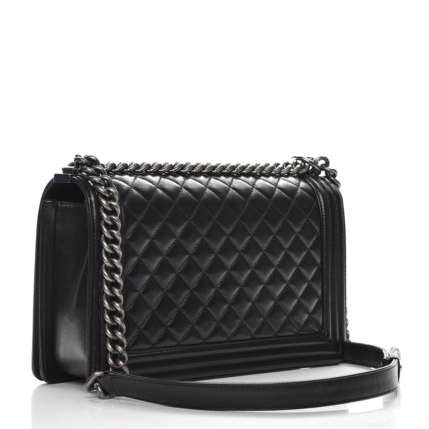 Lambskin Quilted New Medium Boy Flap Black