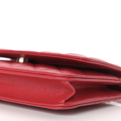 Chanel Caviar Quilted Wallet On Chain WOC Red 11 of 12