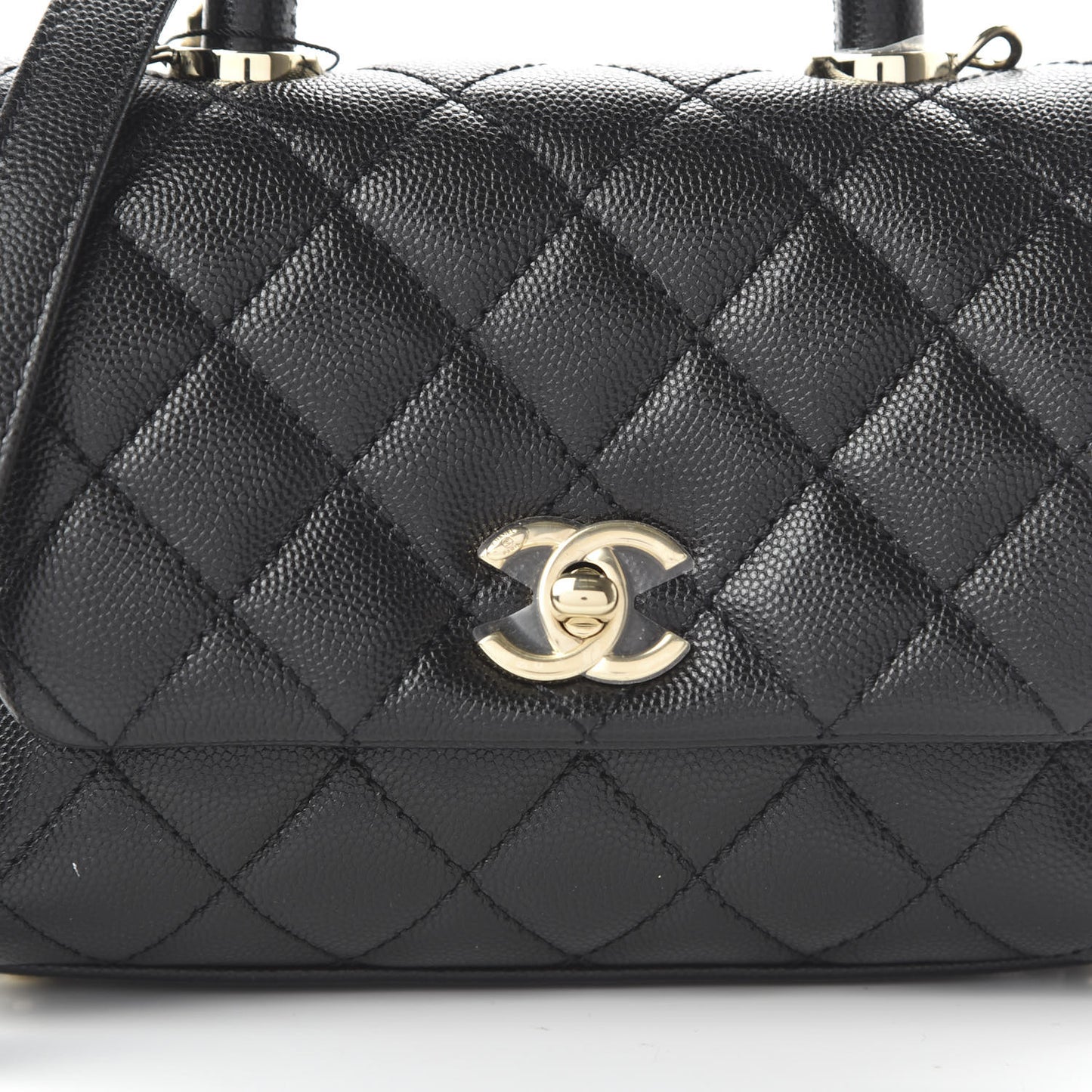 Caviar Quilted Extra Mini Coco Handle Flap Black