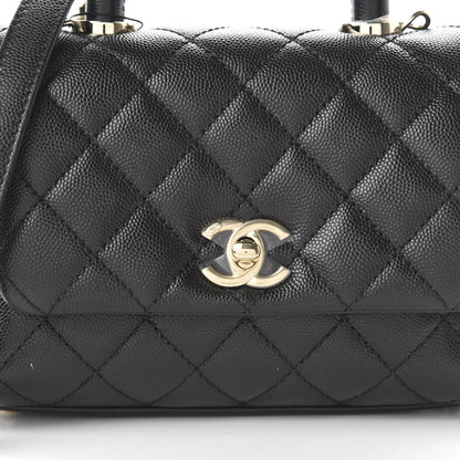 Chanel Caviar Quilted Extra Mini Coco Handle Flap Black 10 of 11