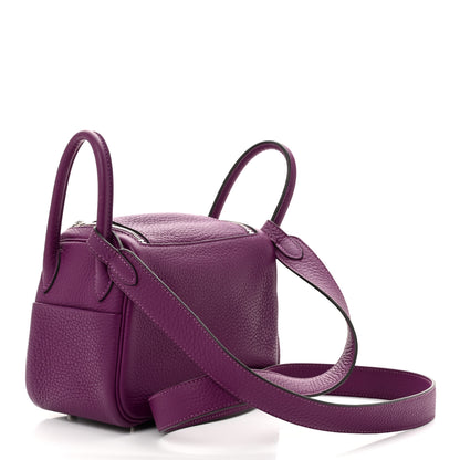 Hermes Taurillon Clemence Mini Lindy 20 Anemone 3 of 13