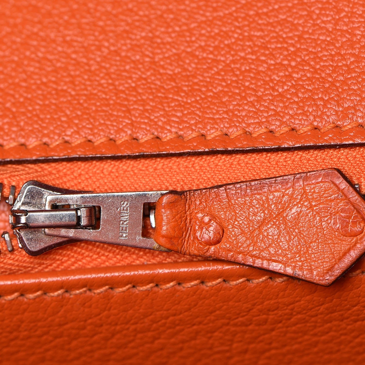 Hermes Ostrich Birkin 35 Orange 12 of 33