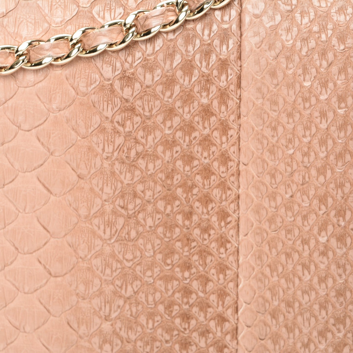 Python Clutch With Chain Flap Pink