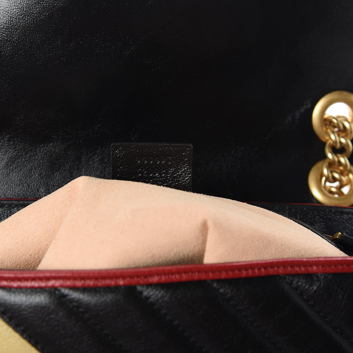 Vintage Effect Calfskin Matelasse Diagonal Striped Small Torchon GG Marmont Shoulder Bag Black Beige