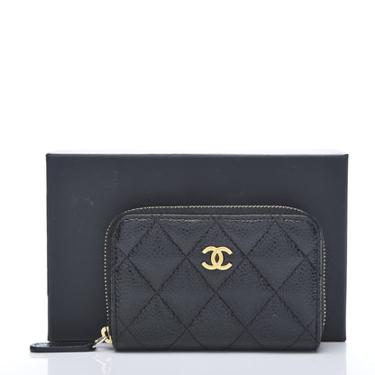 Chanel Caviar Quilted Zip Coin Purse Black 10 of 10