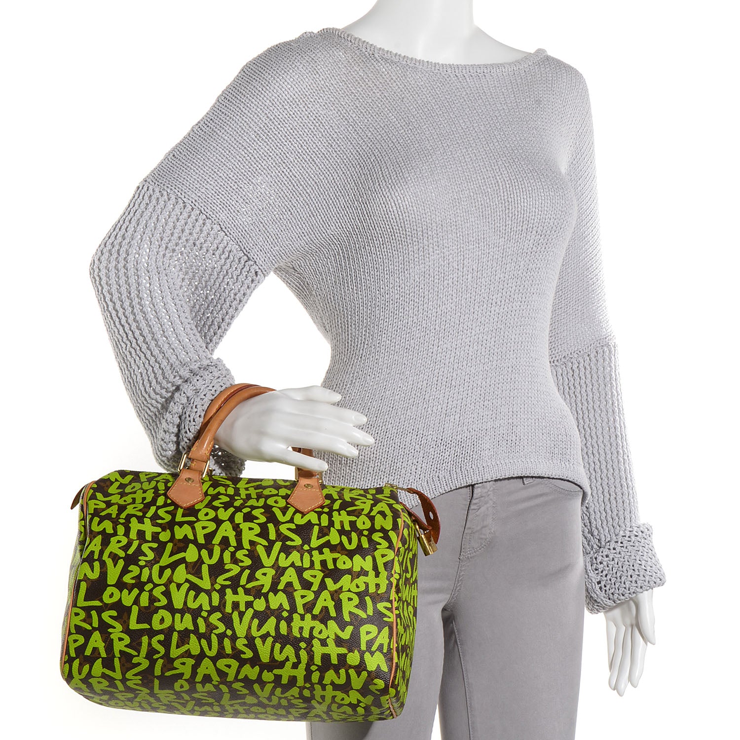 Louis Vuitton Monogram Graffiti Speedy 30 Green 2 of 7