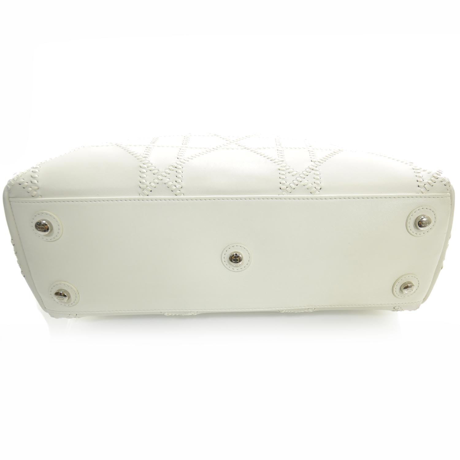 Christian Dior Lambskin Cannage Overstitching Chri Chri Tote White 4 of 8