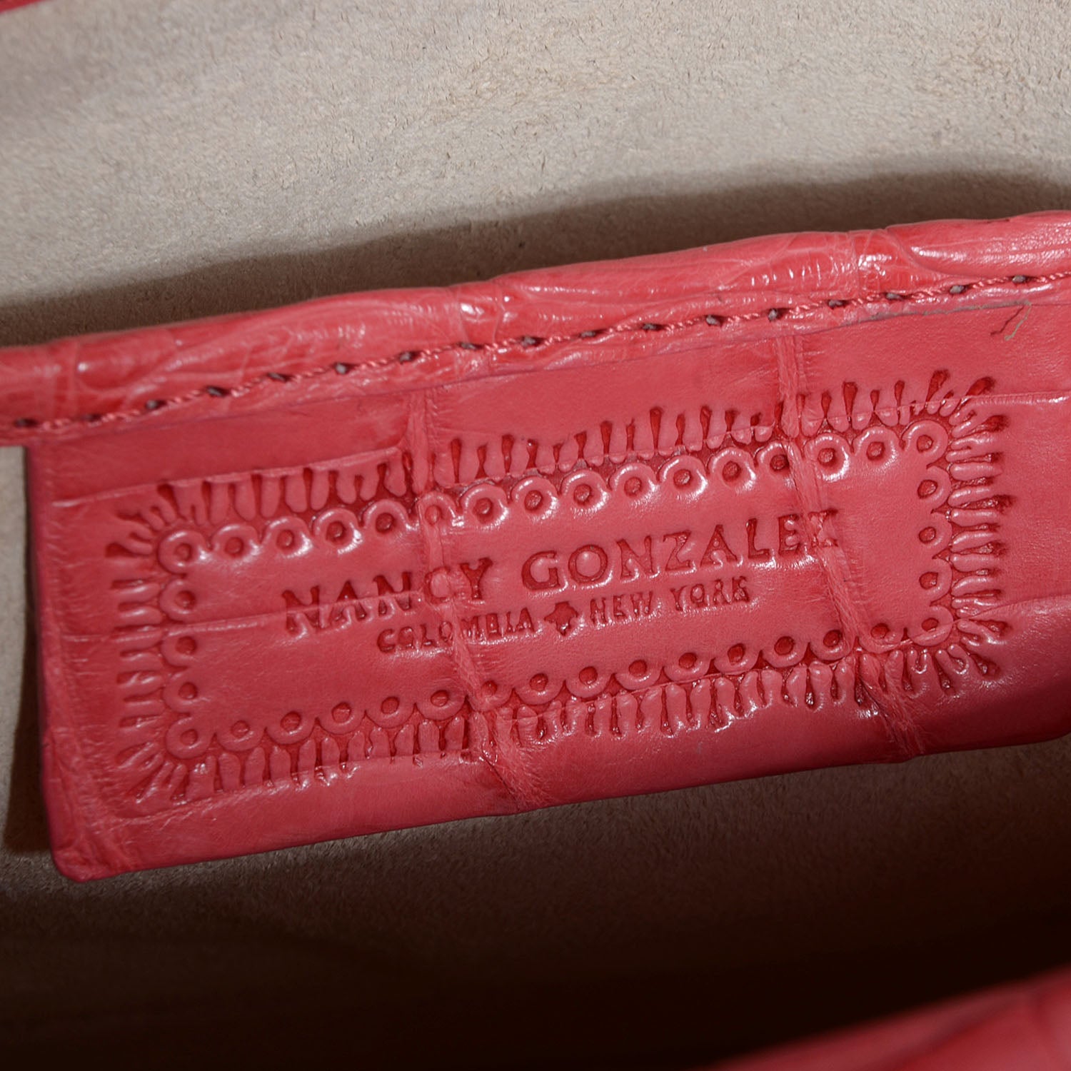 Nancy Gonzalez Crocodile Envelope Convertible Clutch Coral 7 of 8