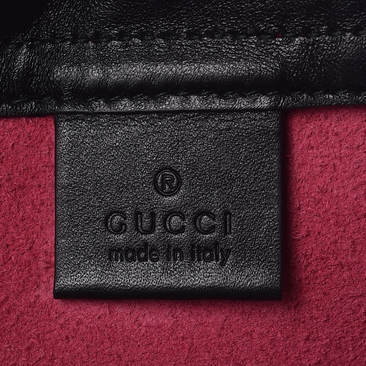 Gucci Grained Calfskin Logo Drawstring Backpack Box Pink Green Black 9 of 10