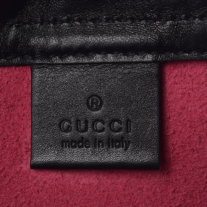 Gucci Grained Calfskin Logo Drawstring Backpack Box Pink Green Black 9 of 10