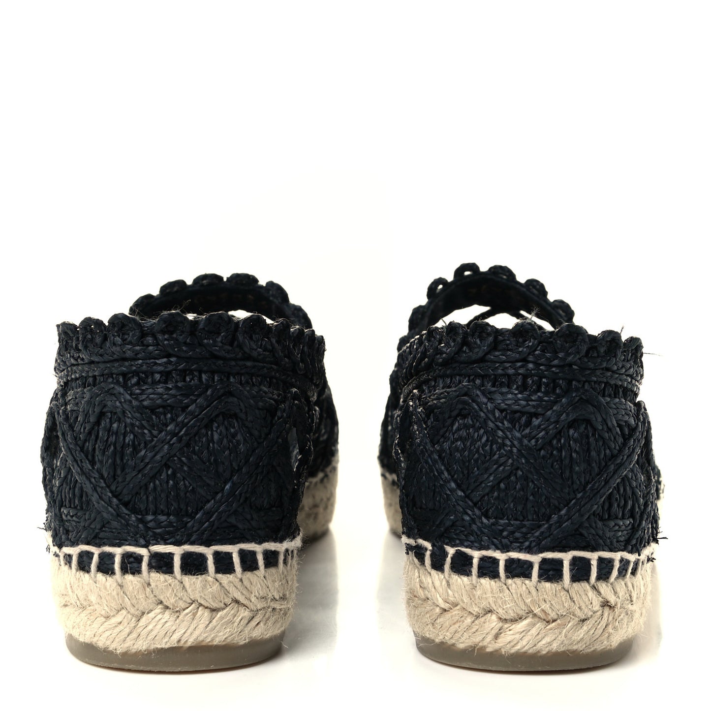 Woven Fabric Grosgrain CC Espadrilles 41 Black