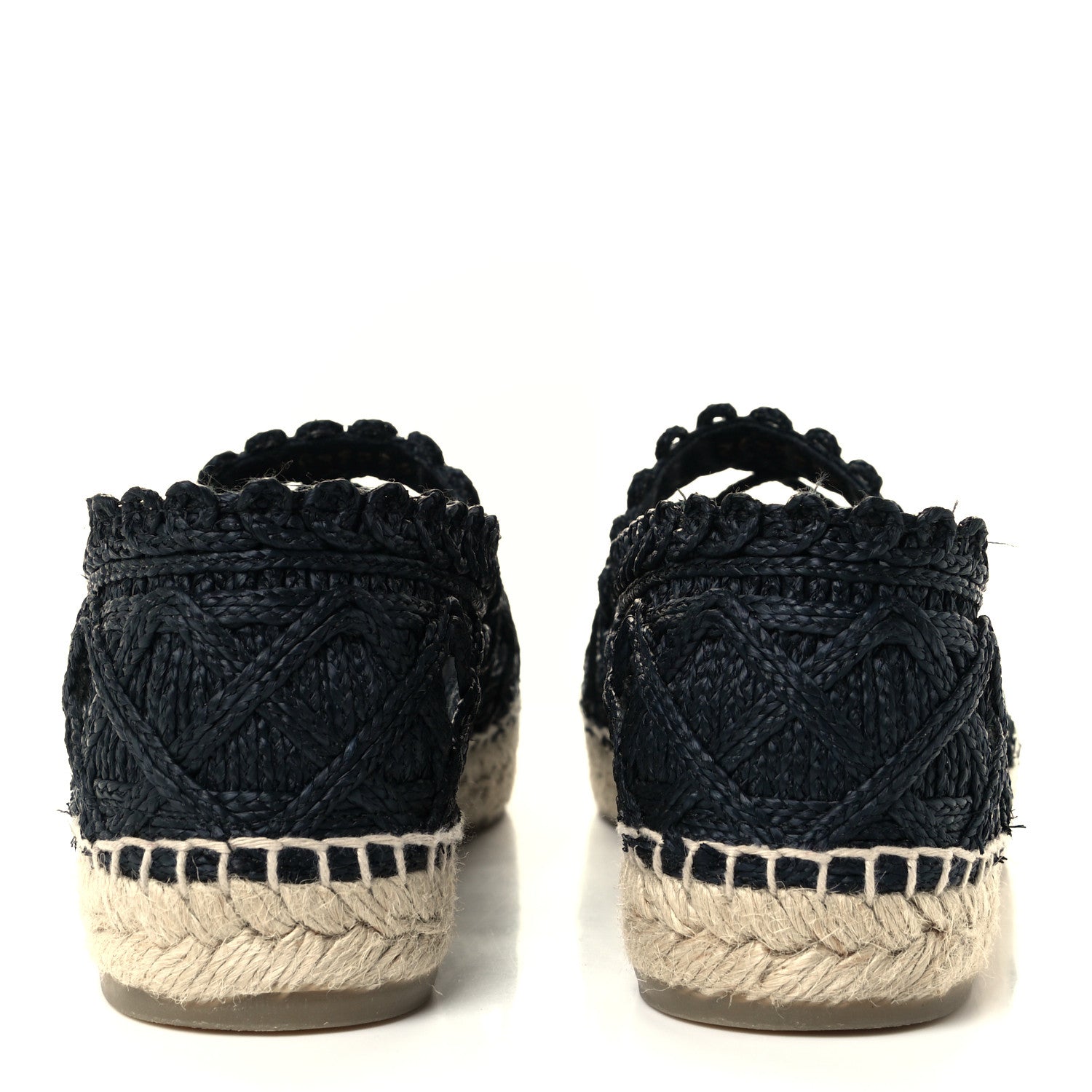 Chanel Woven Fabric Grosgrain CC Espadrilles 41 Black 5 of 12