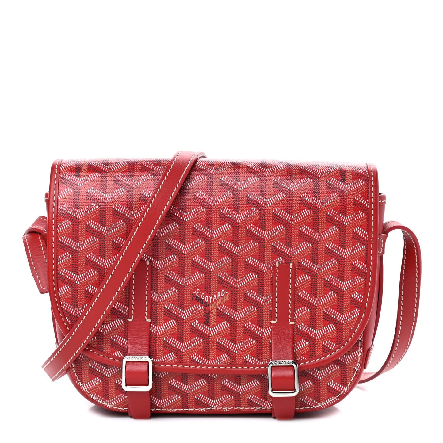 Goyardine Belvedere PM Messenger Bag Red