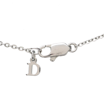 Christian Dior Enamel Bead Logo Bow Necklace Silver Pink 3 of 4