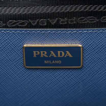 Prada Saffiano Lux Bi-Color Medium Galleria Double Zip Tote Bluette Baltico 7 of 15