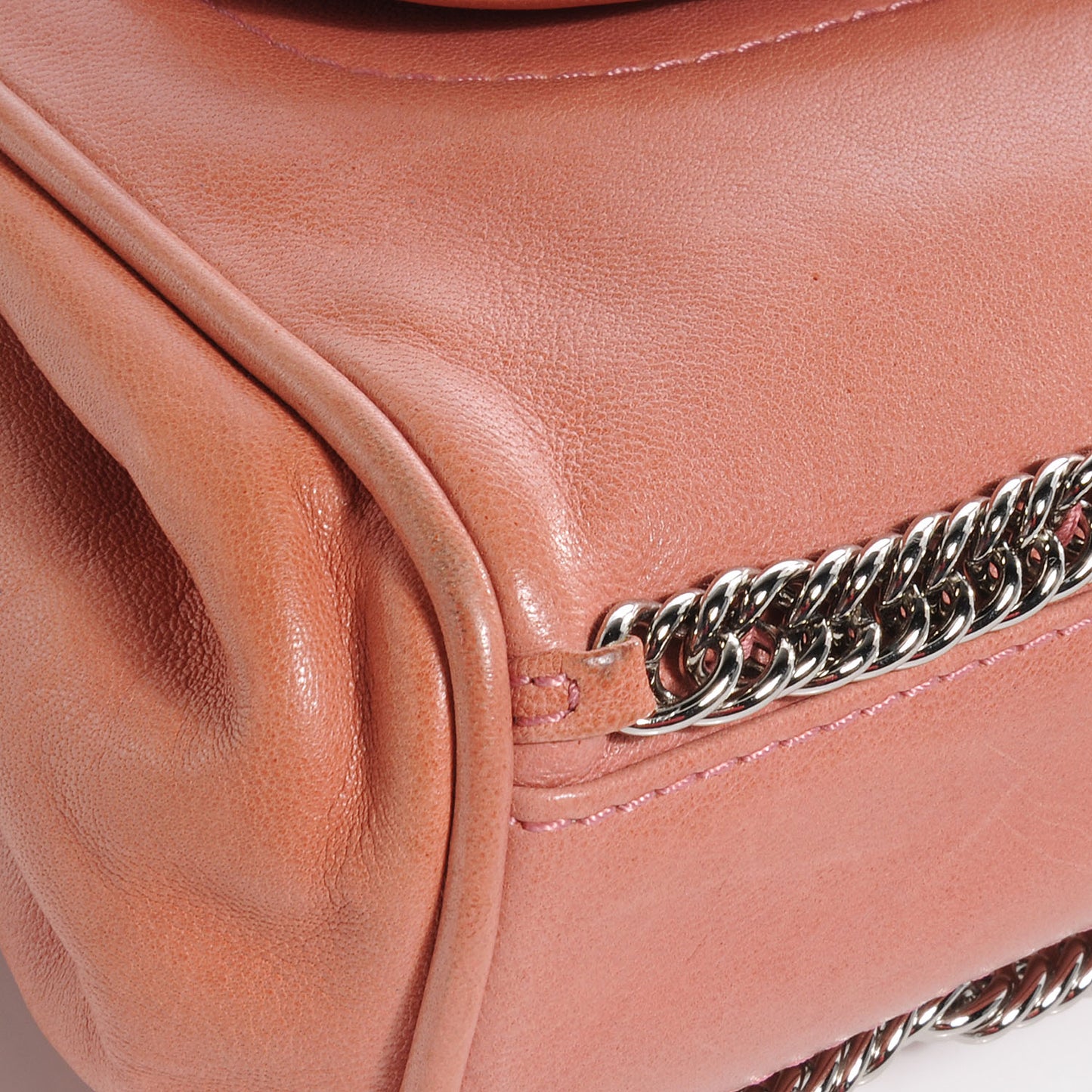 Lambskin CC Medium Accordion Flap Rose Pale