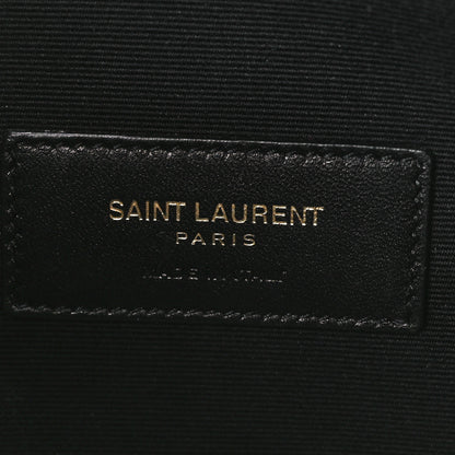 Saint Laurent Grain De Poudre Chevron Monogram Large Bill Pouch Black 5 of 12