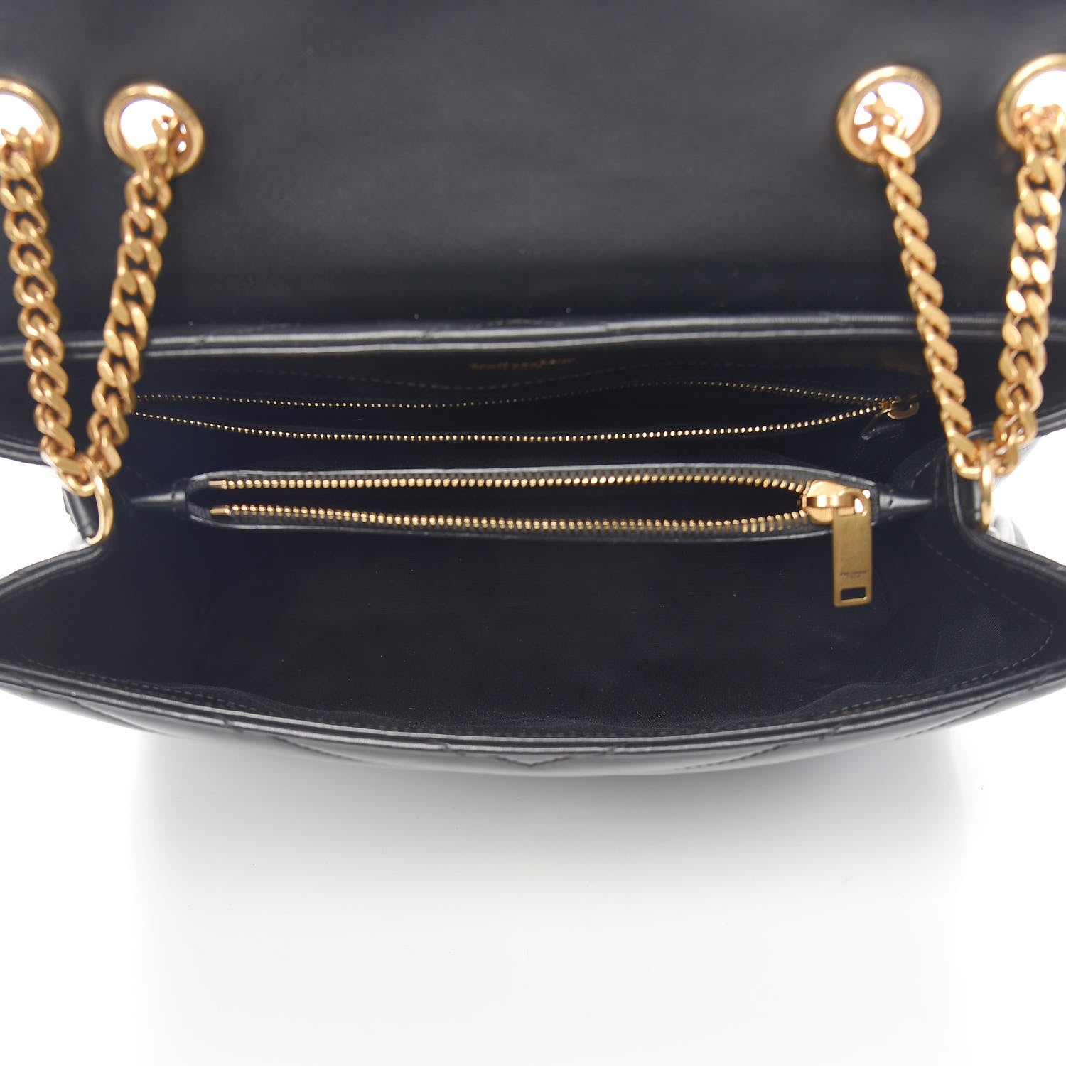 Saint Laurent Calfskin Y Quilted Monogram Medium Loulou Chain Satchel Black 5 of 12
