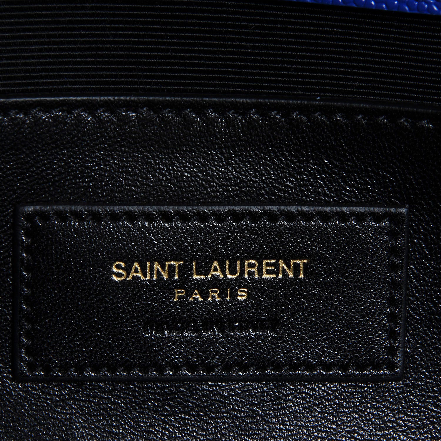 Saint Laurent Textured Calfskin Classic Monogram Clutch Royal Blue 6 of 8