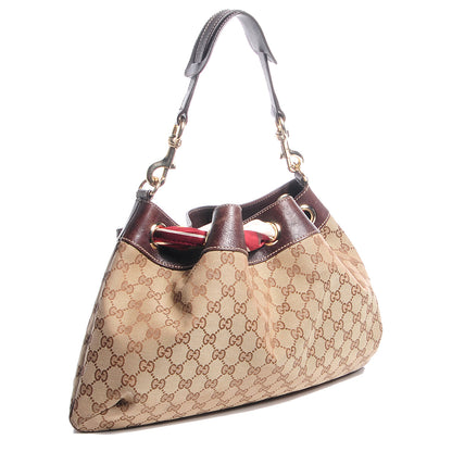Gucci Monogram Positano Hobo Brown 3 of 14