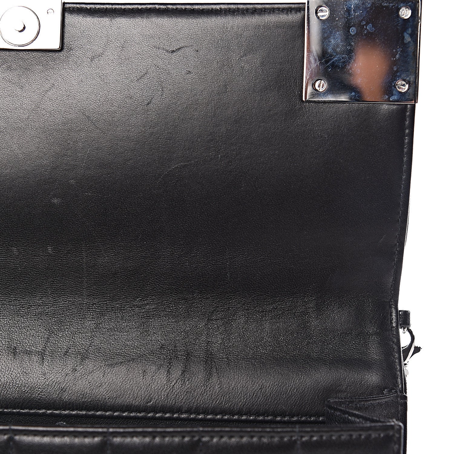 Chanel Lambskin Chocolate Bar Chain Clutch Black 8 of 15