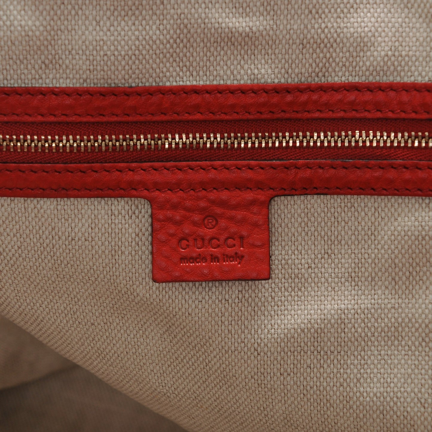 Pebbled Calfskin Large Soho Shoulder Bag Red
