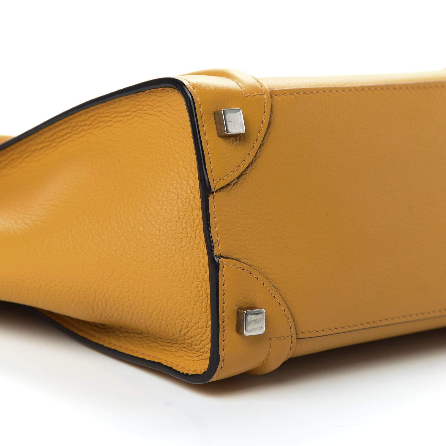 Celine Drummed Calfskin Micro Luggage Ocre 9 of 11