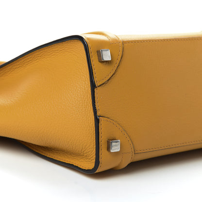 Celine Drummed Calfskin Micro Luggage Ocre 9 of 11