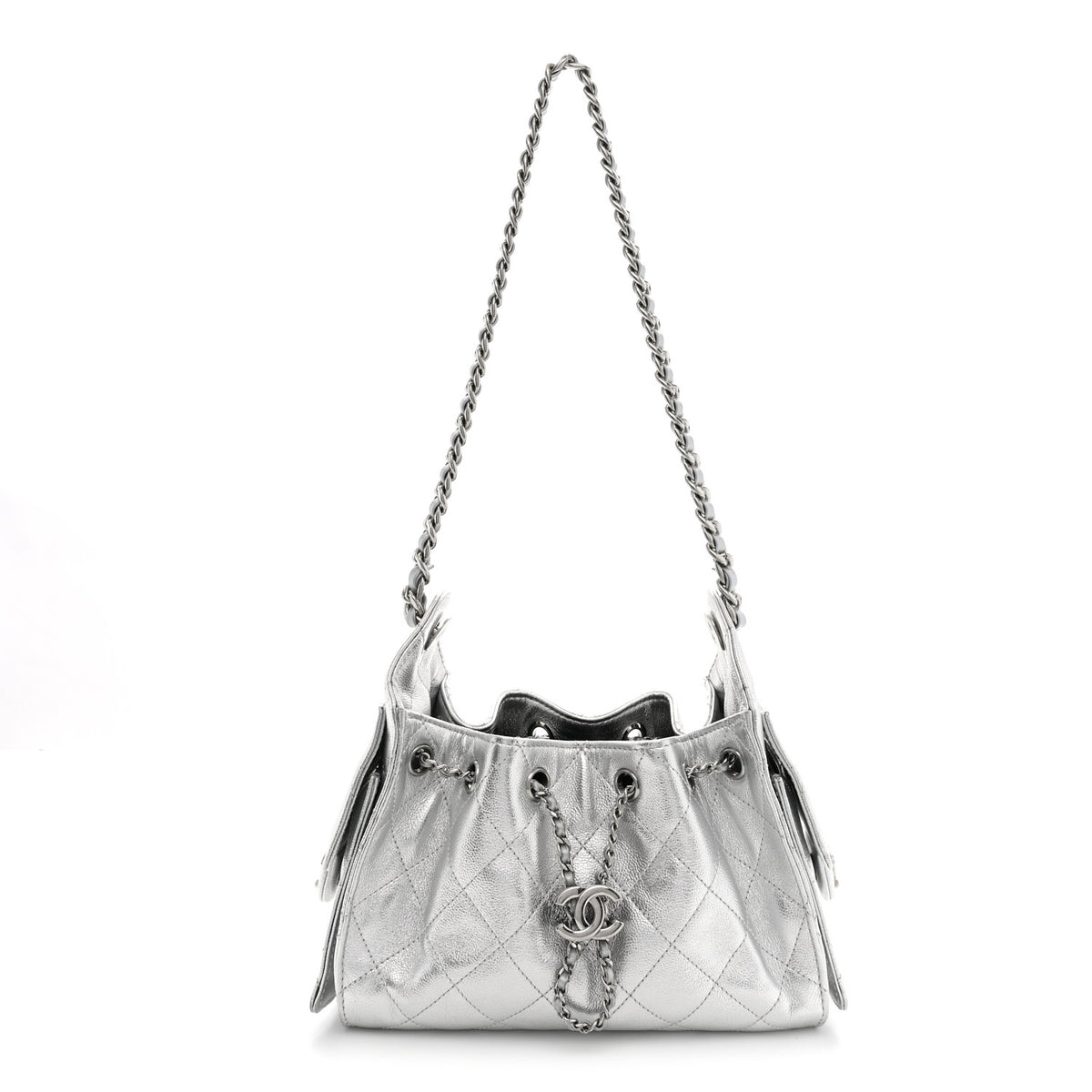 Chanel Metallic Caviar Quilted Mini Chanel 25 Handbag Silver 1 of 11