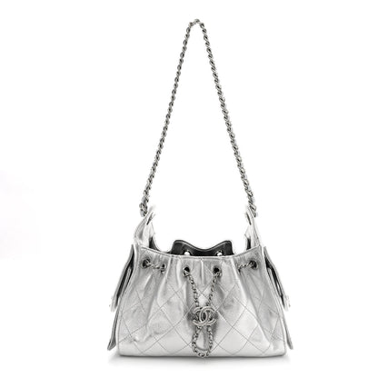 Chanel Metallic Caviar Quilted Mini Chanel 25 Handbag Silver 1 of 11