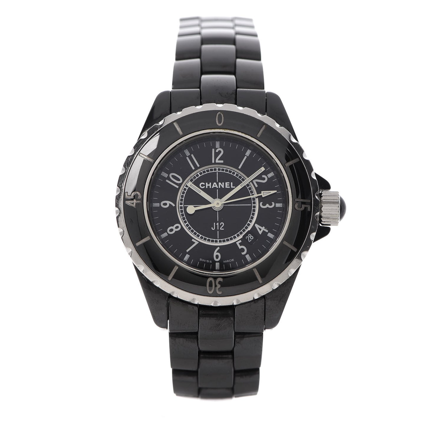 Stainless Steel Ceramic 33mm J12 Quartz Watch Black