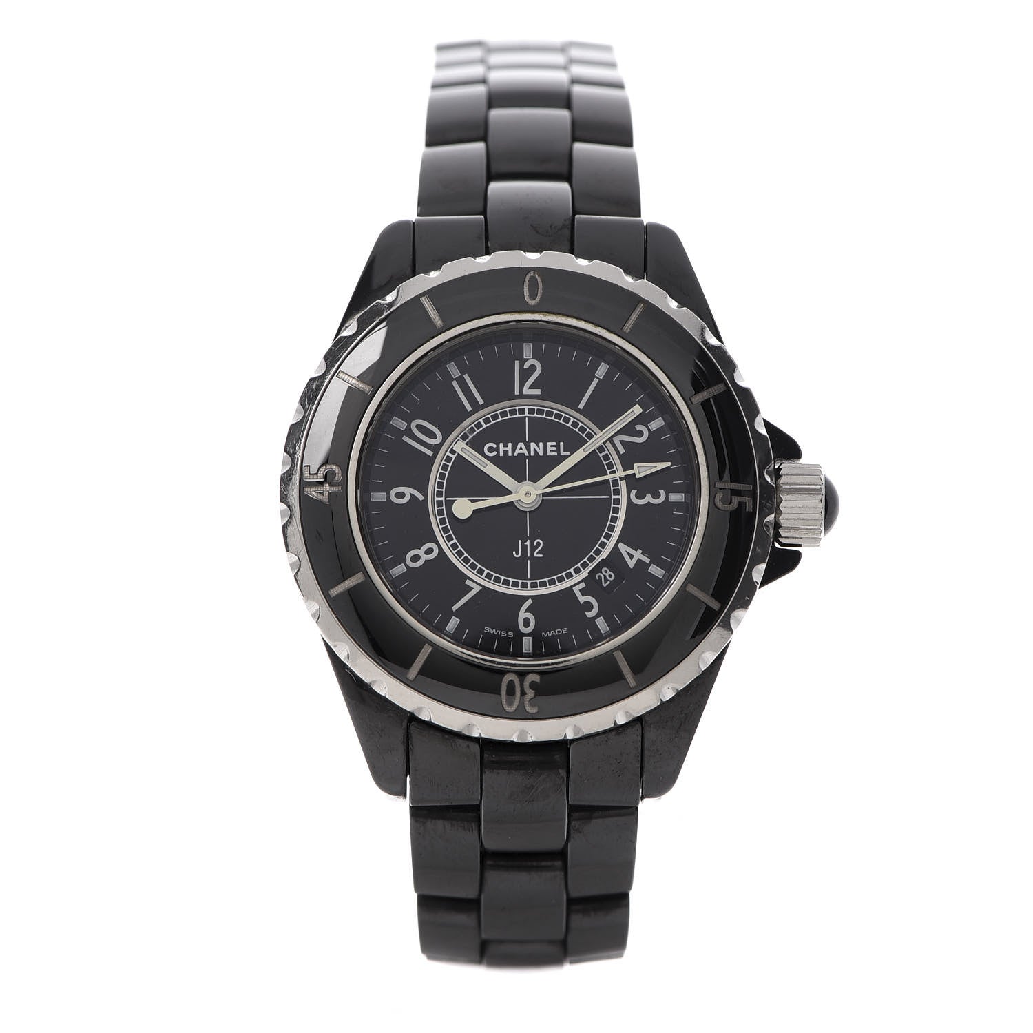 Chanel Stainless Steel Ceramic 33mm J12 Quartz Watch Black 1 of 6
