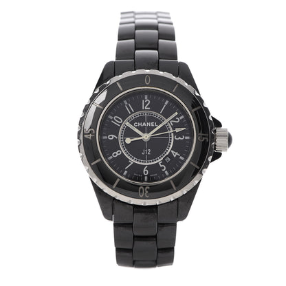 Chanel Stainless Steel Ceramic 33mm J12 Quartz Watch Black 1 of 6