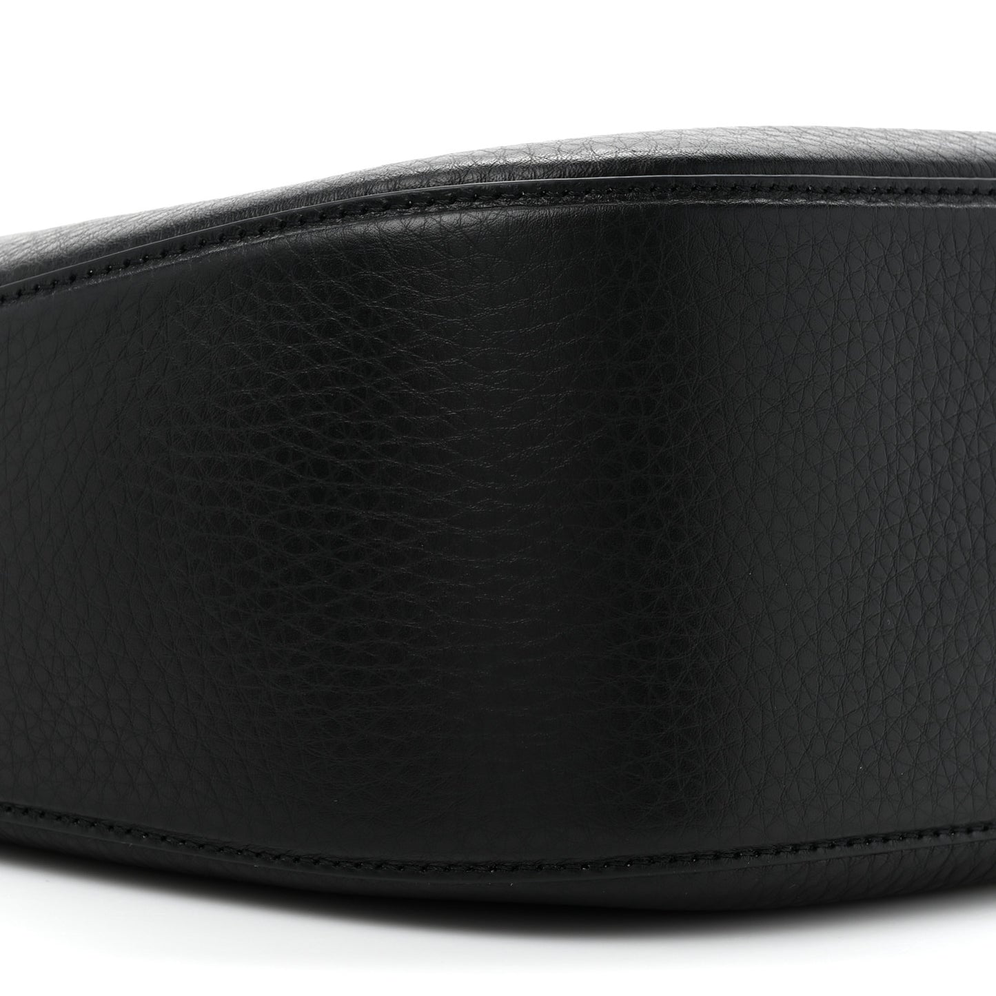 Grainy Calfskin Small Vlogo Moon Hobo Bag Black