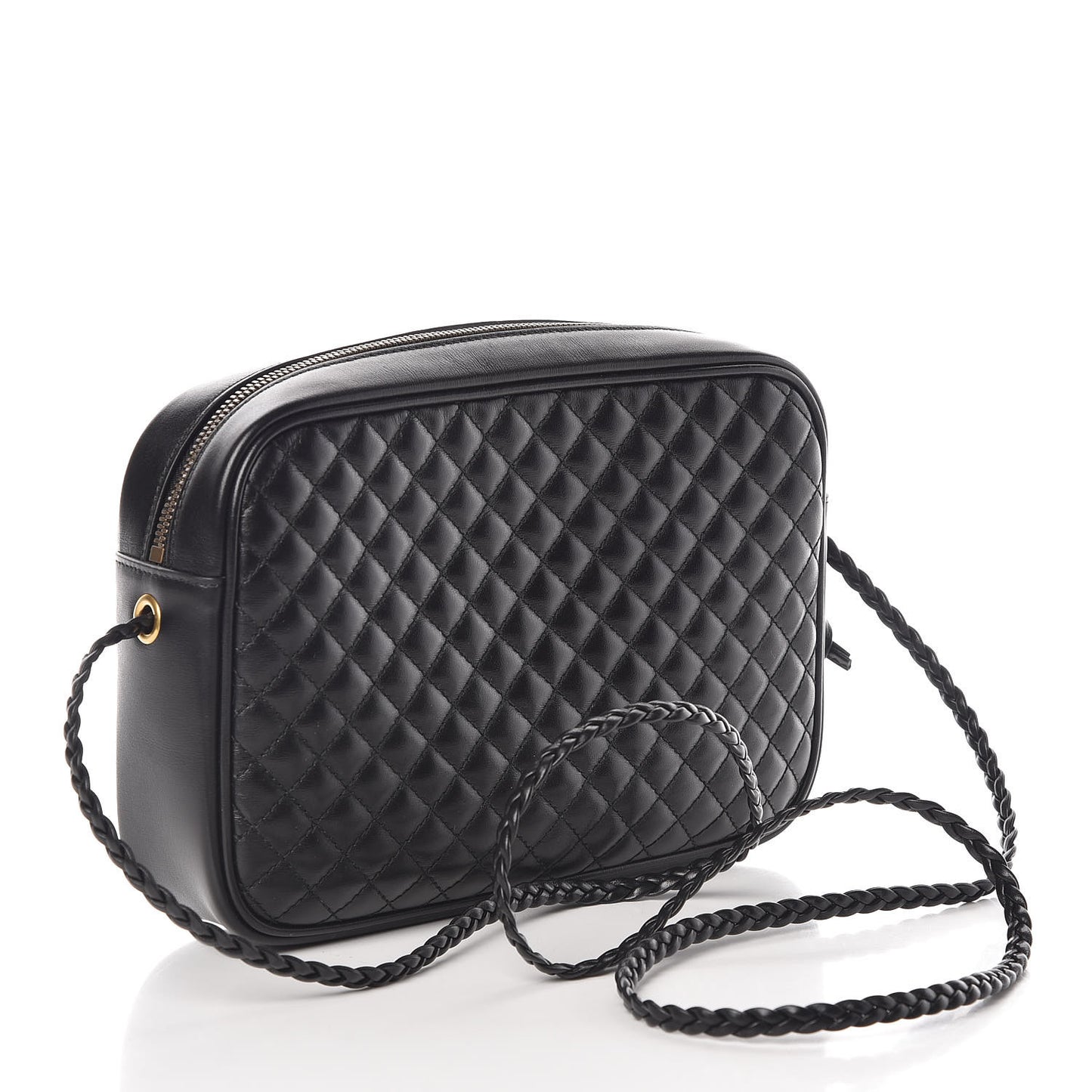 Calfskin Web Trapuntata Small GG Shoulder Bag Black