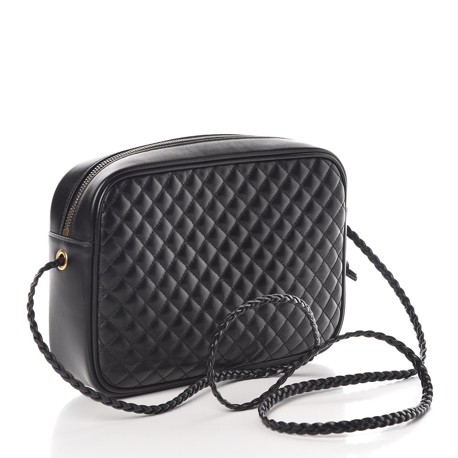 Gucci Calfskin Web Trapuntata Small GG Shoulder Bag Black 3 of 9