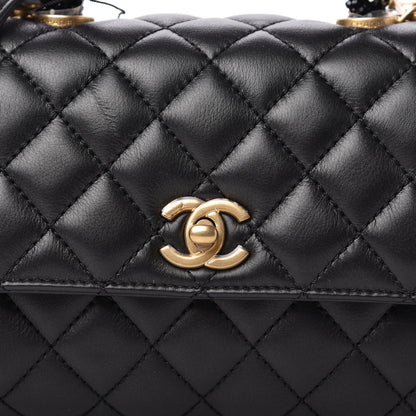 Chanel Calfskin Strass Quilted Mini Coco Handle Flap Black 10 of 10