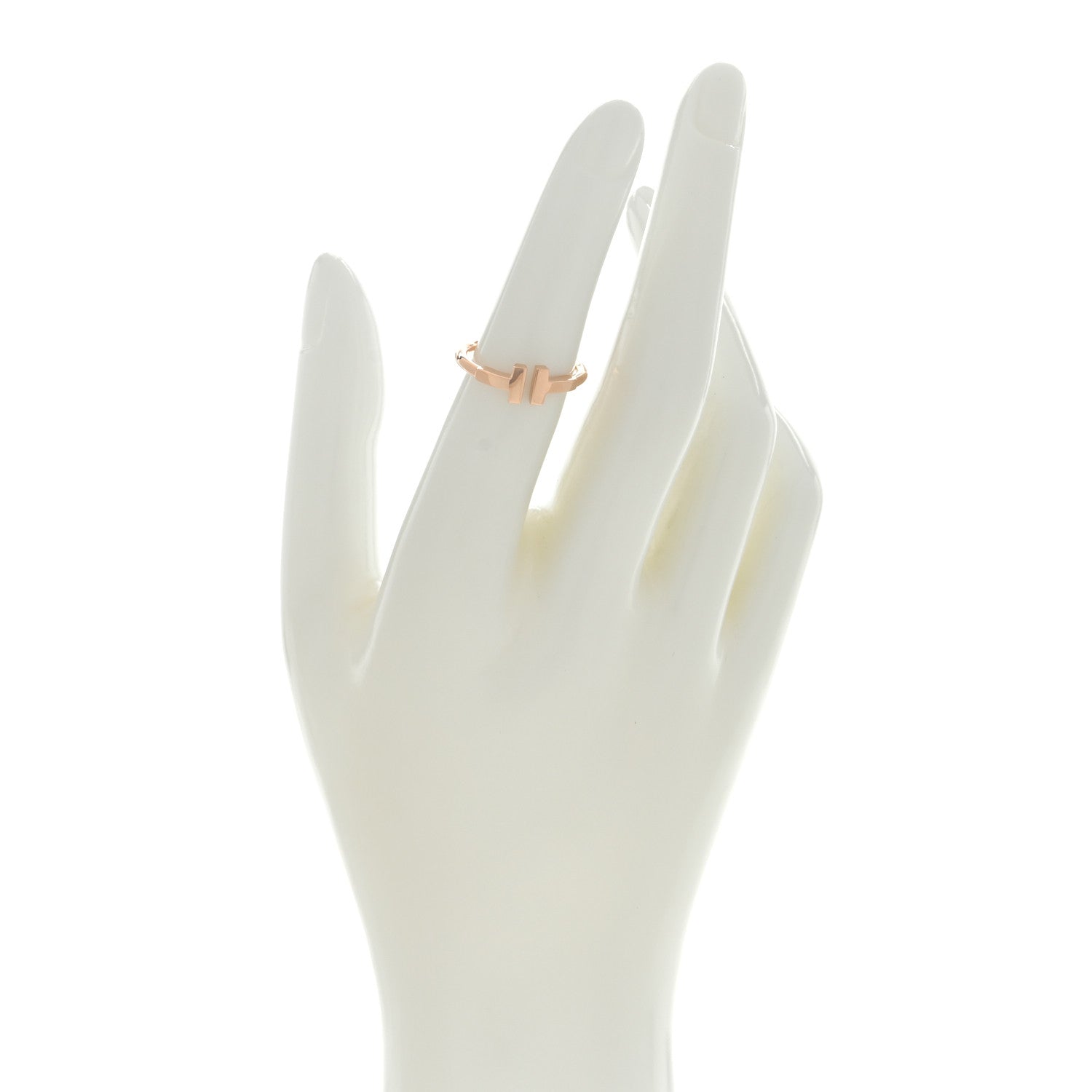 Tiffany 18K Rose Gold T Wire Ring 50 5.5 2 of 4