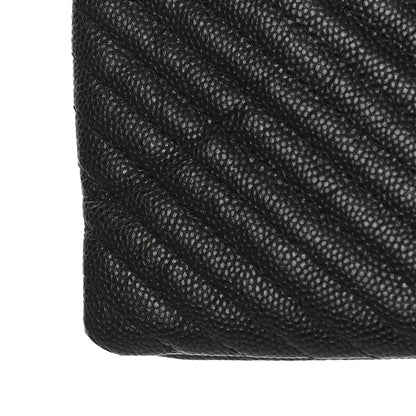 Chanel Caviar Chevron Quilted Small Zipped Boy Pouch Black 12 of 12