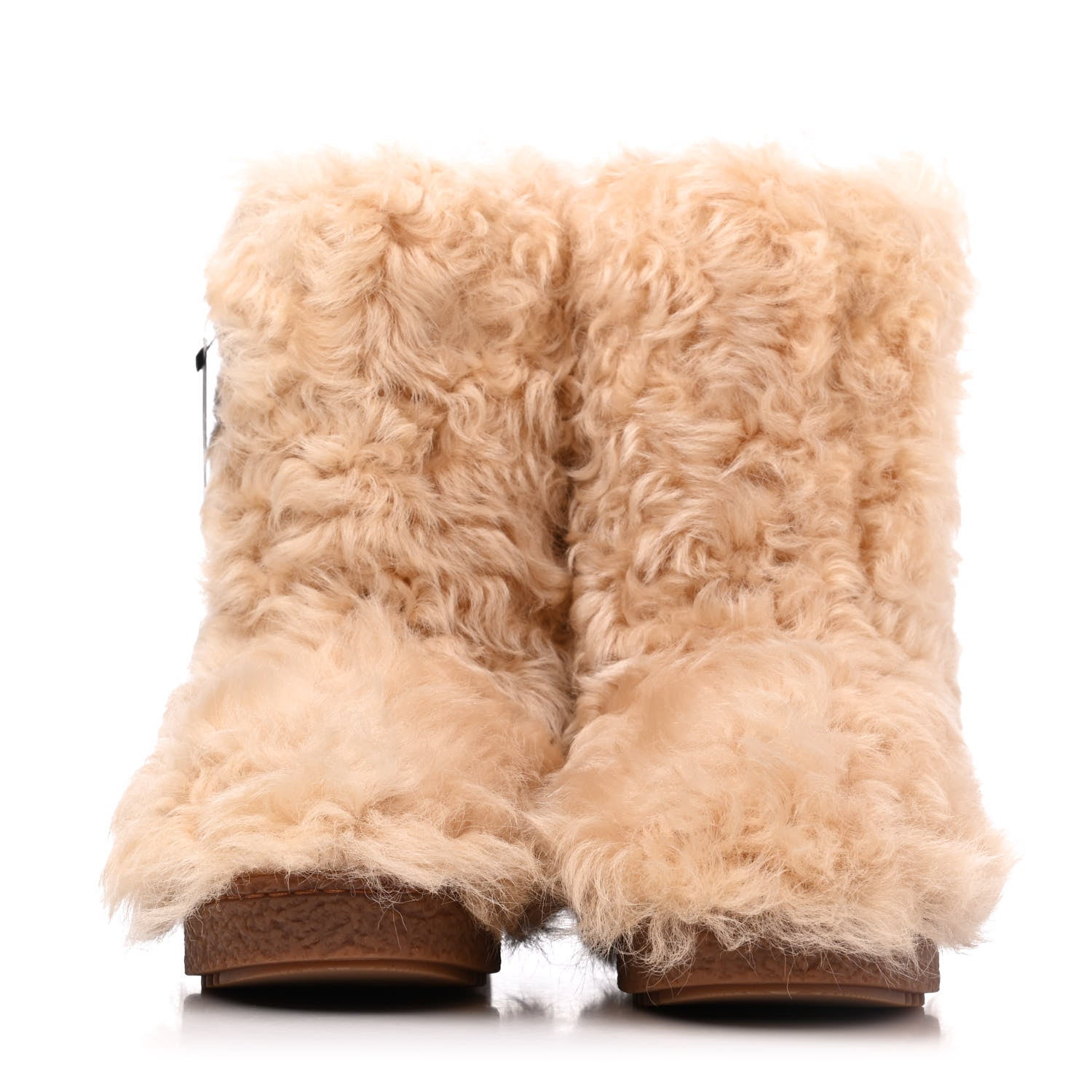 Saint Laurent Shearling Lamb Boots 36 Cream 2 of 9