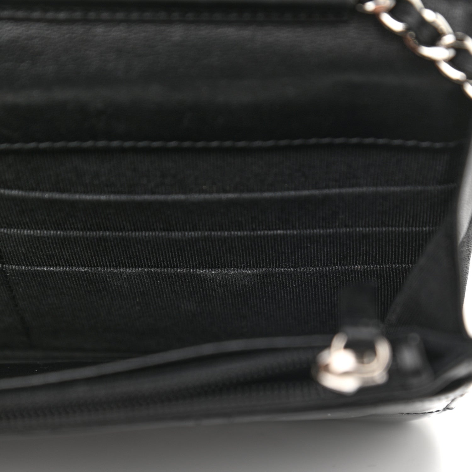 Chanel Patent Quilted Wallet On Chain WOC Black 12 of 13
