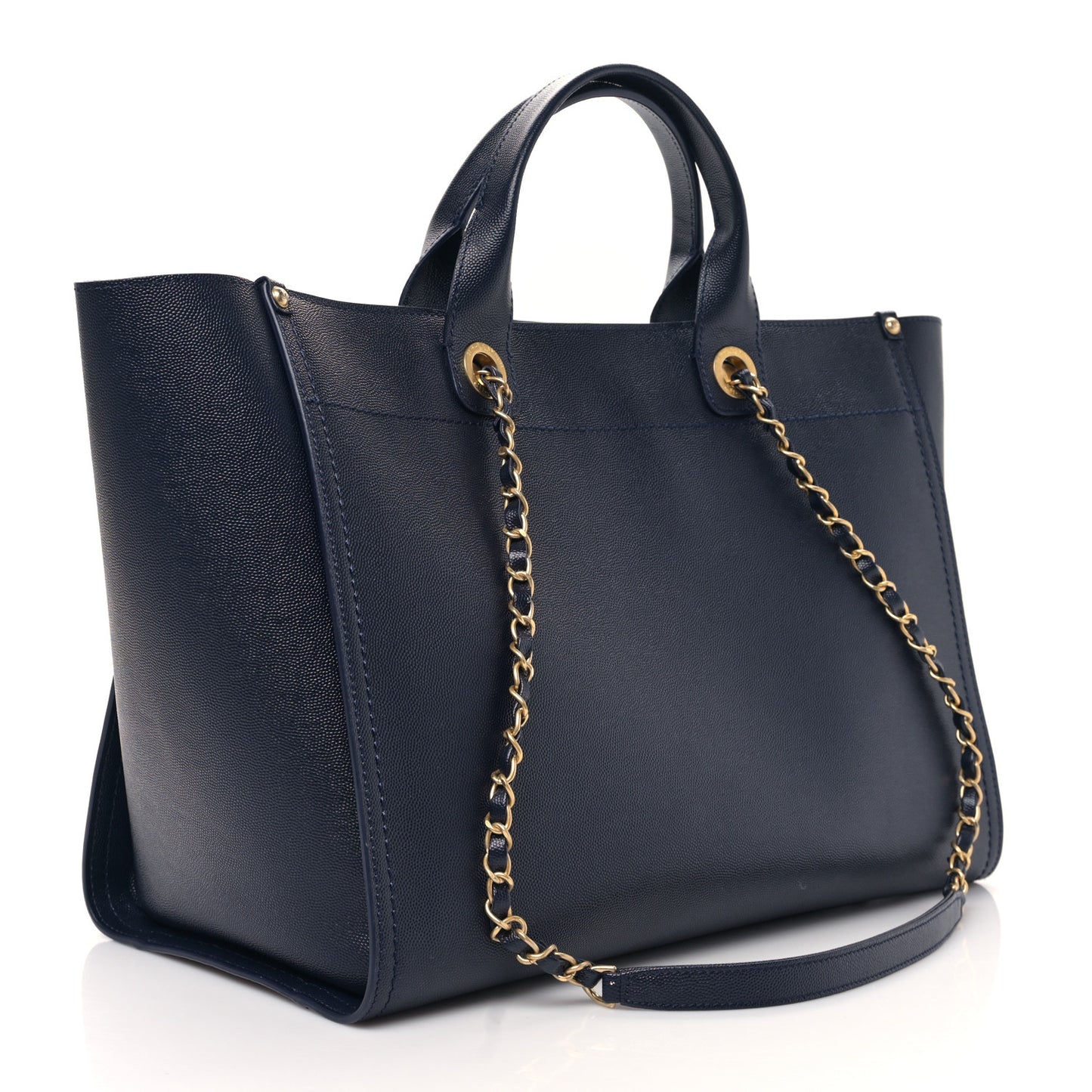 Caviar Small Studded Deauville Tote Navy