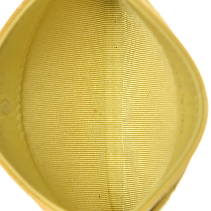 Chanel Patent Quilted Card Holder Yellow 5 of 13