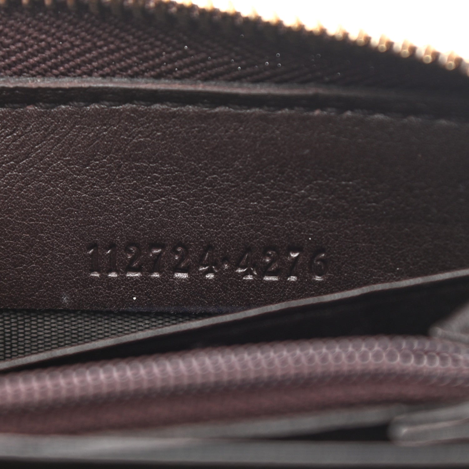 Gucci Guccissima Margaux Calfskin Metal Bar Zip Around Wallet Chocolate 7 of 10