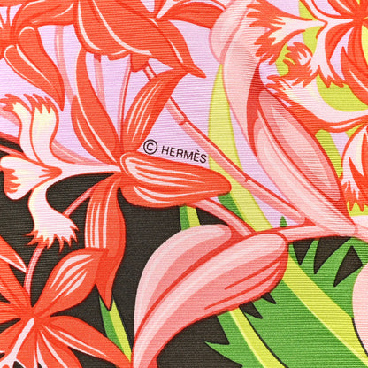 Hermes Silk Flamingo Party Scarf 90 Bougainvillier Mauve Vert 6 of 6