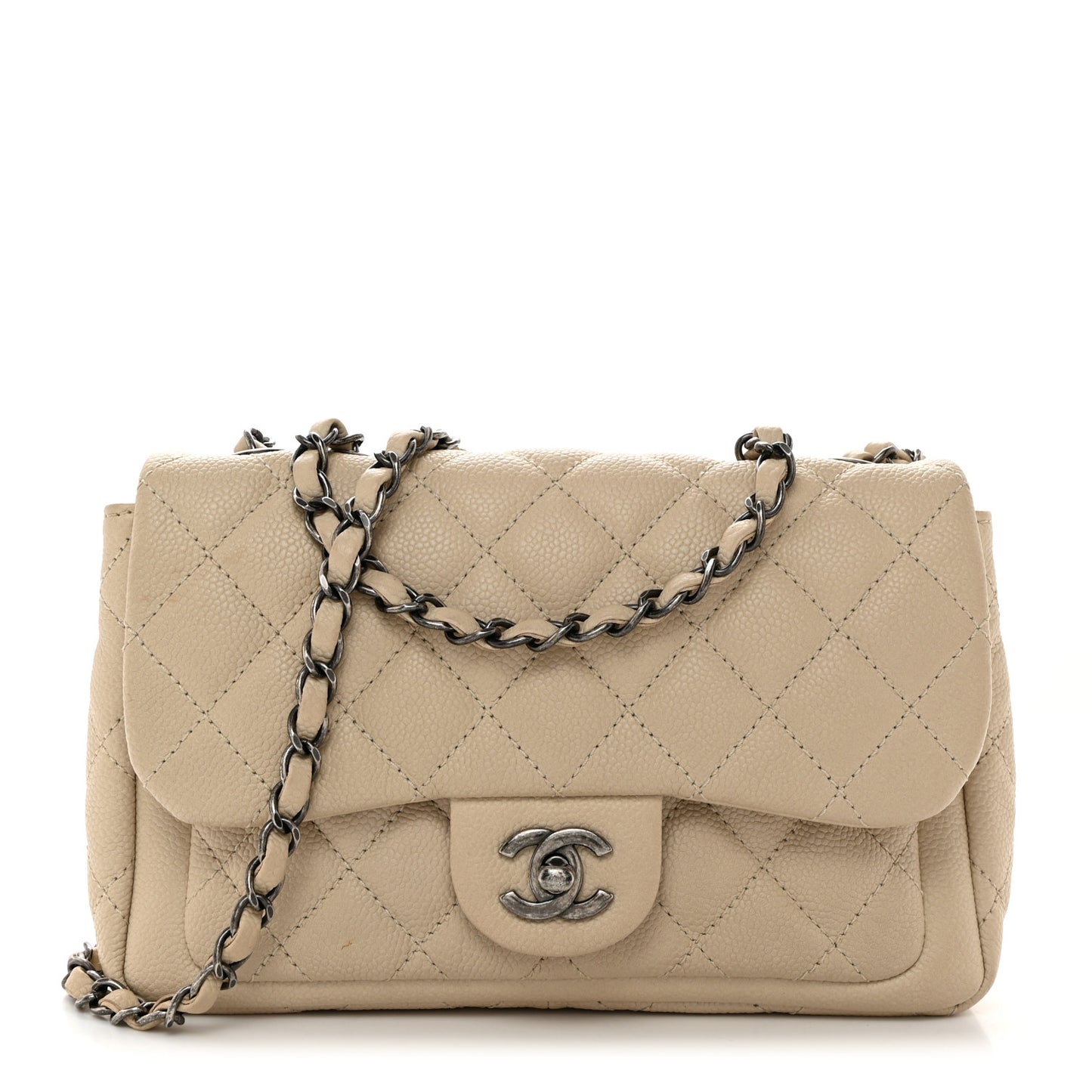 Caviar Quilted Medium Now and Forever Flap Ivory