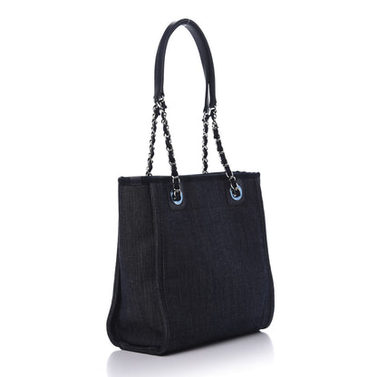Chanel Denim Mini Deauville Tote Dark Blue 3 of 10