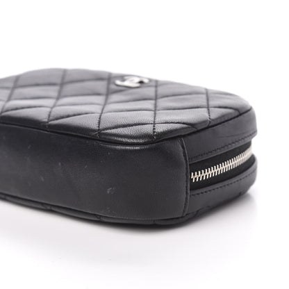 Chanel Lambskin Quilted Small Curvy Pouch Cosmetic Case Black 9 of 9