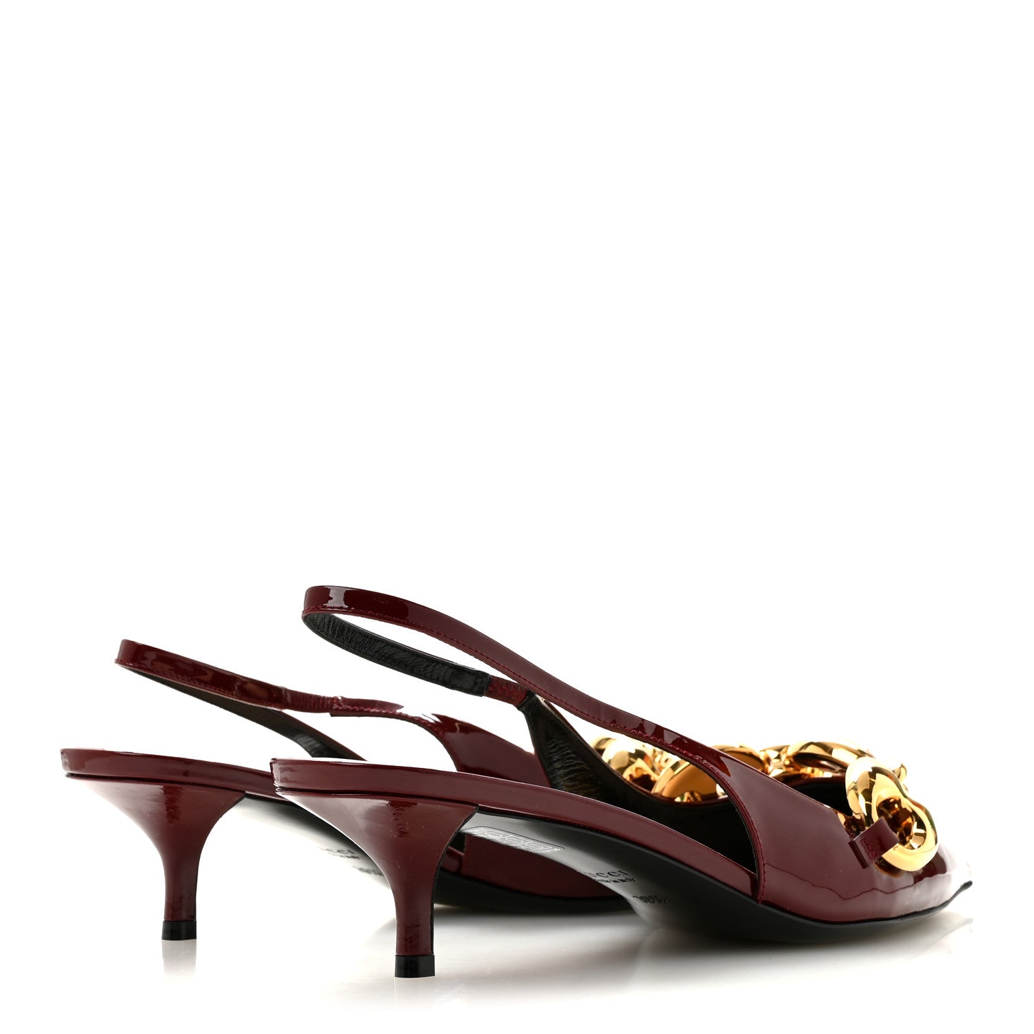 Gucci Vernice Crystal Nappa Charlotte Marina Slingback Pumps 39.5 Ancora 5 of 10