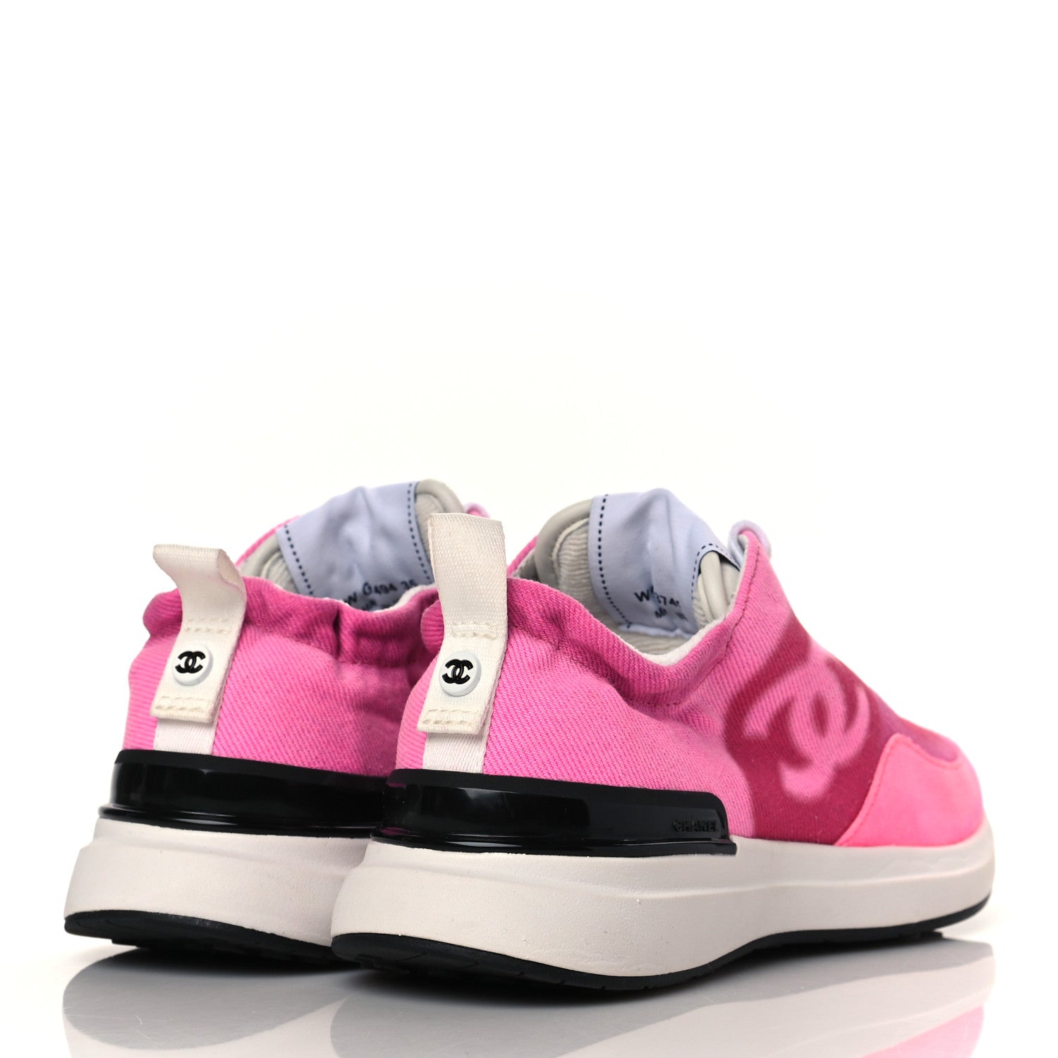 Chanel Denim Suede Calfskin Womens CC Sneakers 35 Pink 4 of 8